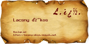 Lacsny Ákos névjegykártya